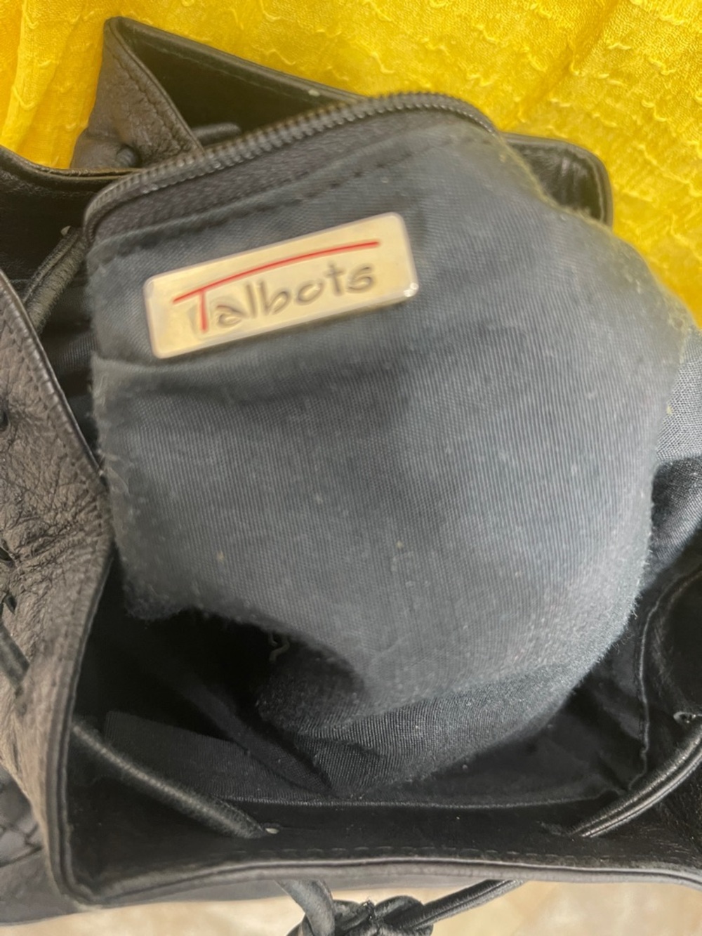 Talbots Black Woven Leather Bucket Backpack - Picture 6 of 6